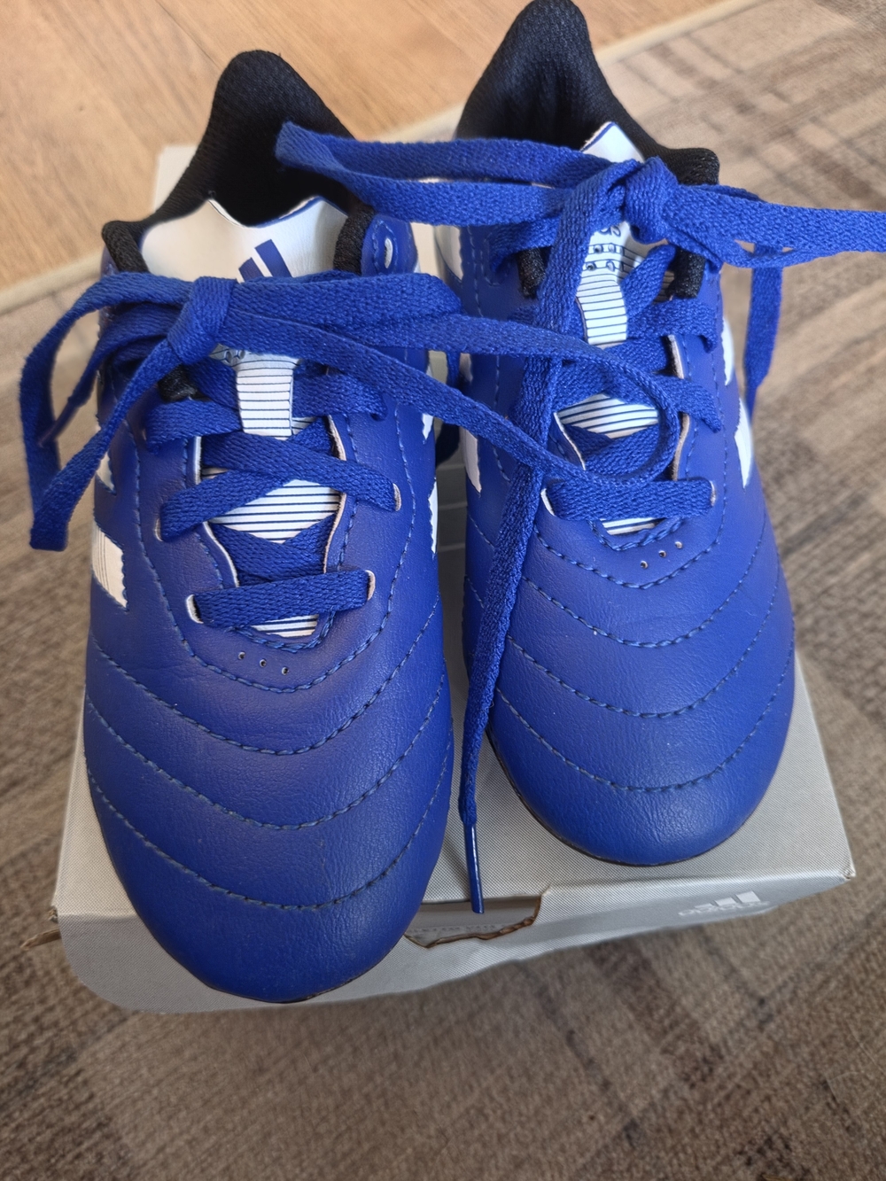 adidas Kids Royal Blue Lace-Up Sneakers with White Stripes